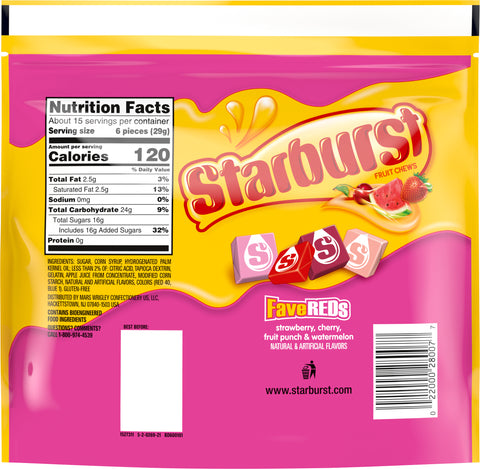 Starburst FaveReds Fruit Chews 15.6 OZ