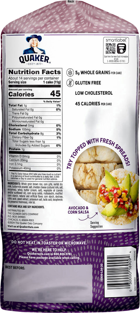 Quaker Rice Cakes White Cheddar 5.5 OZ