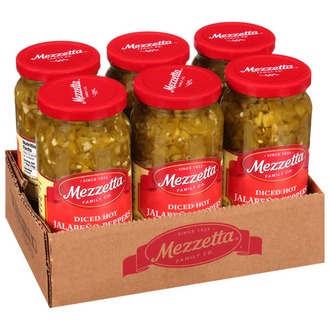 Mezzetta Diced Hot Jalapeno Peppers 16.0 OZ 6 Pack 16 FZ