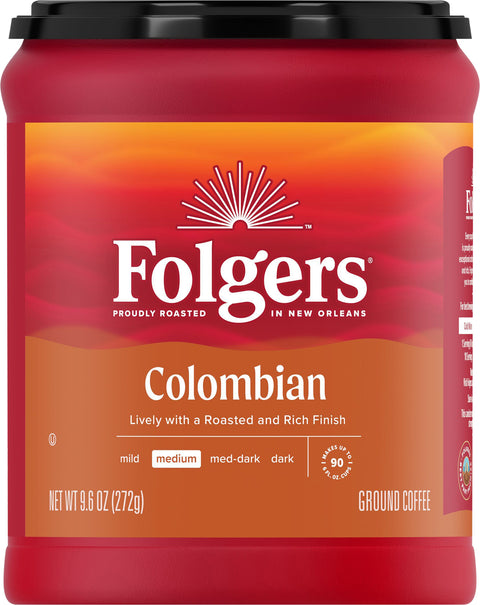 Folgers Colombian Medium Ground Coffee 9.6 OZ