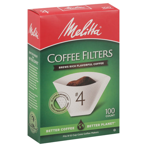 Melitta Filters #4 White Cone 100 CT