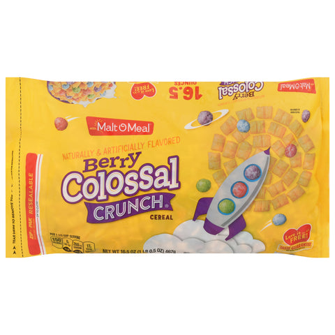 Malt O Meal Colossal Crunch Berry Cereal Regular Size 16.5 oz - 8 Pack
