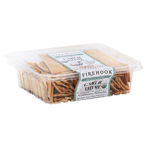 Firehook Organic Garlic Thyme Artisan Baked Crackers 8 oz - 12 Pack