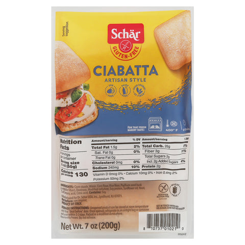 Schar Gluten-Free Artisan Style Ciabatta 7 oz - 5 Pack