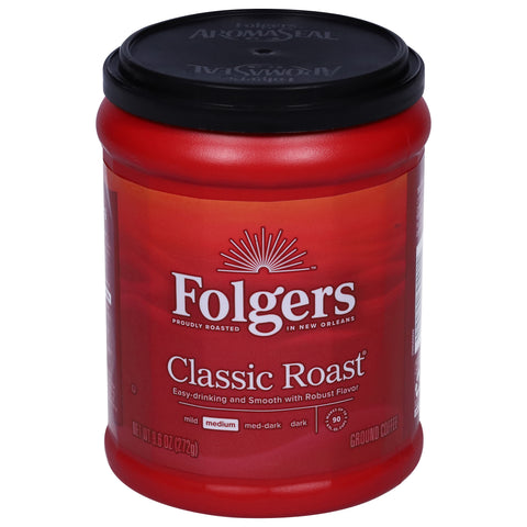 Folgers Classic Medium Roast Ground Coffee 9.6 OZ