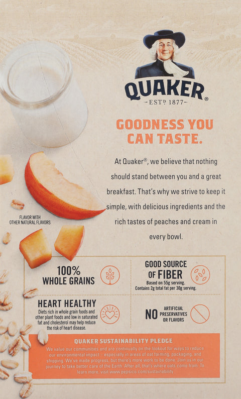 Quaker Peaches & Cream Instant Oatmeal 8.4 OZ
