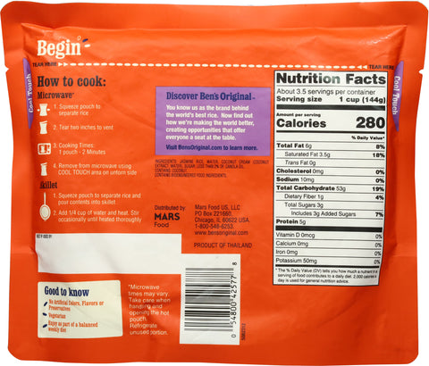 Ben's Original Coconut Jasmine Ready Rice Family Size 17.3 oz
