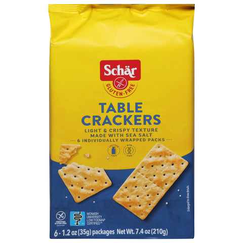 Schar Gluten-Free Table Crackers 6 - 1.2 oz Packages - 5 Pack