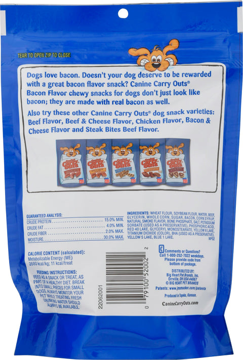 Canine Carry Outs Dog Treats Bacon 4.5 OZ