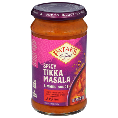 Patak'S Simmer Sauce Tikka Masala Spicy Curry 15 OZ