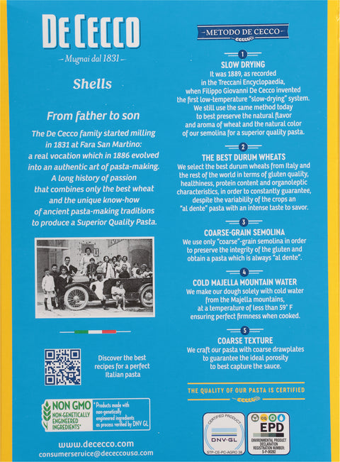 Dececco Shells Pasta 16 OZ