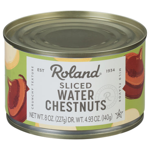 Roland Sliced Mild Flavor Water Chestnuts 8 oz - 12 Pack