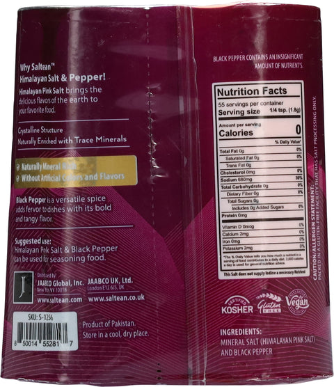 Saltean Himalayan Pink Salt/Black Pepper Value Pack 1 Set