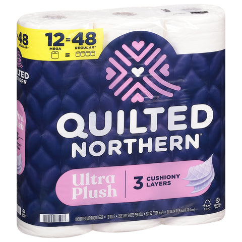 Quilted Northern 3-Ply Premium Unscented Bathroom Tissue Mega Roll 12 ea