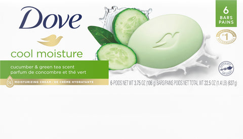 Dove Go Fresh Cool Moisture Cucumber & Green Tea Bar Soap 22.5 OZ
