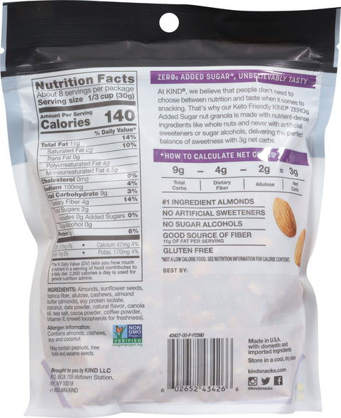Kind Zero Caramel Mocha Nut Granola 8 oz