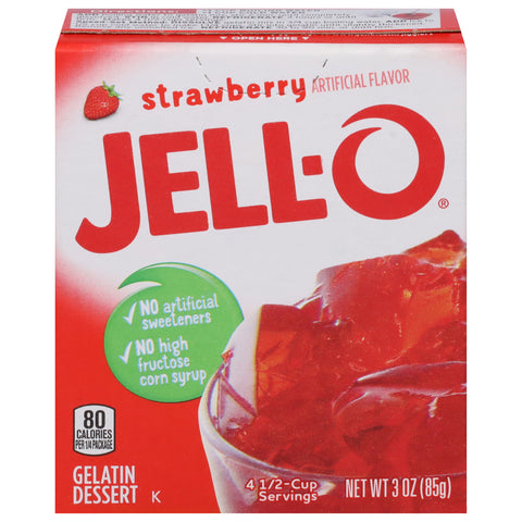 Jell-O Mix Gelatin Strawberry - 3 OZ 24 Pack