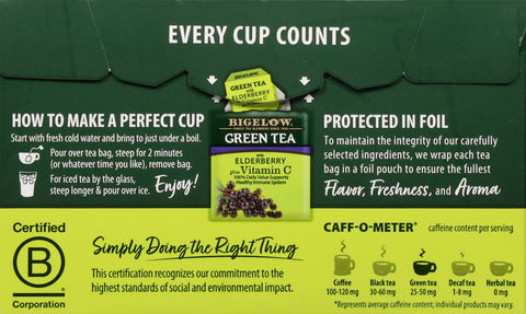 Bigelow Green Tea With Elderberry 18 CT