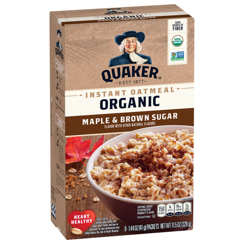 Quaker Instant Oatmeal Organic Maple Brown Sugar 11.5 OZ