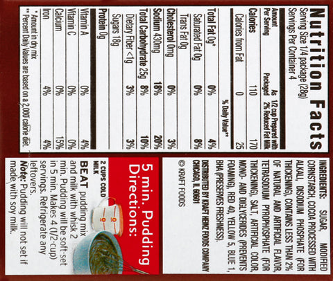 Jell-O Mix Pudding Instant Chocolate 3.9 OZ