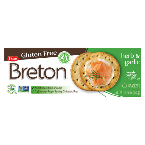 Breton Gluten Free Herb & Garlic Cracker 4.76 OZ