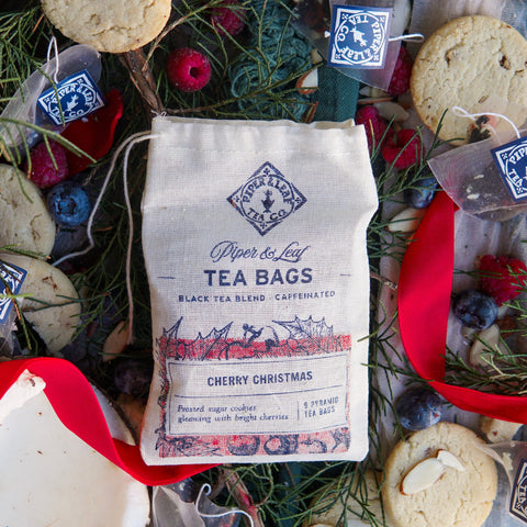 Cherry Christmas 9ct Tea Bags in Muslin