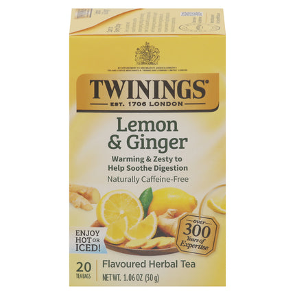 Twinings Lemon And Ginger Herbal Tea - 20 OZ 6 Pack