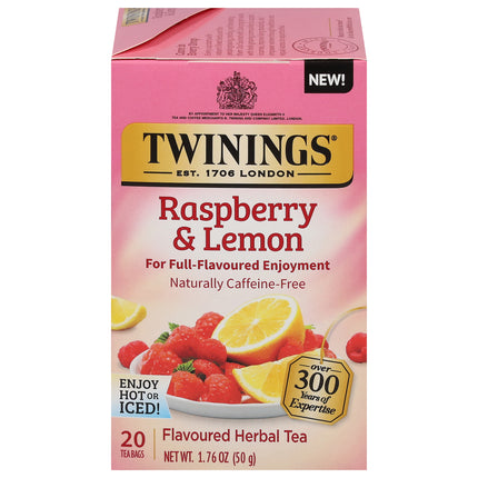 Twinings Raspberry And Lemon Herbal Tea - 20 OZ 6 Pack