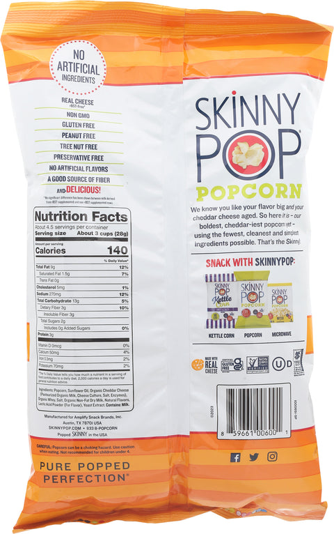 Skinny Pop Gluten Free Aged White Cheddar 4.4 OZ