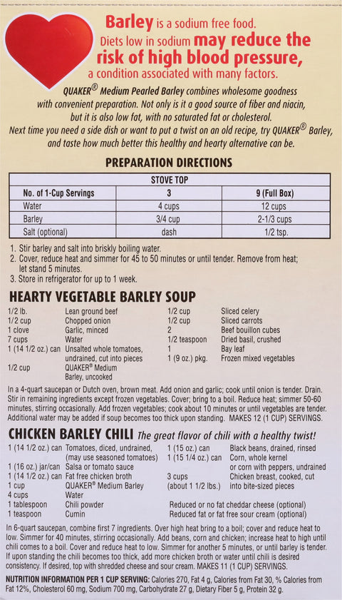 Quaker Medium Pearled Barley 16 OZ