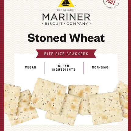 Venus Wafers Mariner Stoned Wheat Bite Size Crackers - 8 OZ 12 Pack