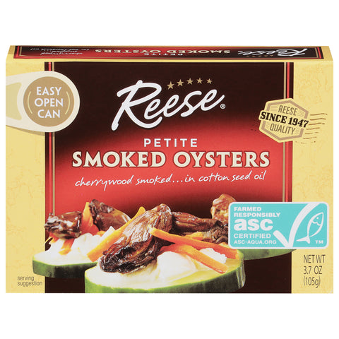 Reese Petite Smoked Oysters - 3.7 OZ 10 Pack