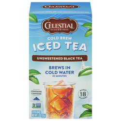 Celestial Seasonings Cold Brew Iced Tea Unsweetened Black - 18.0 CT 6 Pack