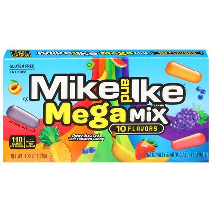 Mike And Ike Mega Mix 10 Flavors Theater Box - 4.25 OZ 12 Pack