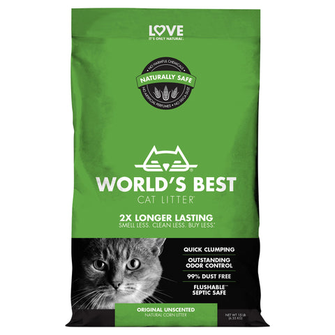 World's Best Original Series Clumping Unscented Corn Cat Litter 15 LB