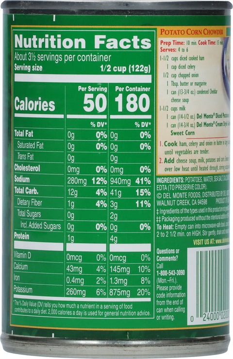 Del Monte Vegetables Diced Potatoes 14.5 OZ