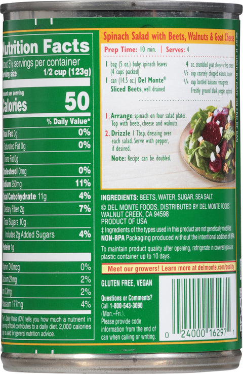 Del Monte Vegetables Sliced Beets 14.5 OZ