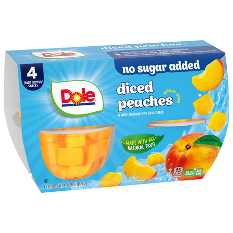 Dole Fruit Cups Diced Peaches No Sugar Added 16 OZ