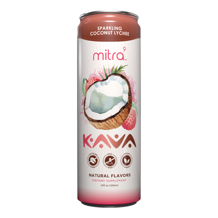 Mitra9 Brands Kava Coconut Lychee - 12 FL OZ 24 Pack