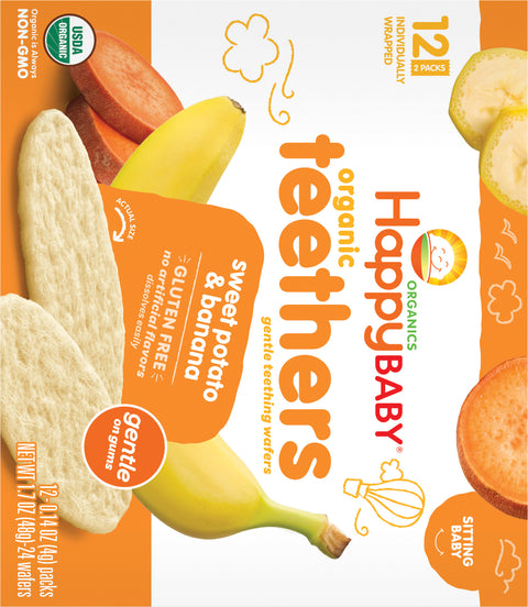 Happy Baby Organic Gluten Free Teethers Sweet Potato & Banana 1.7 OZ