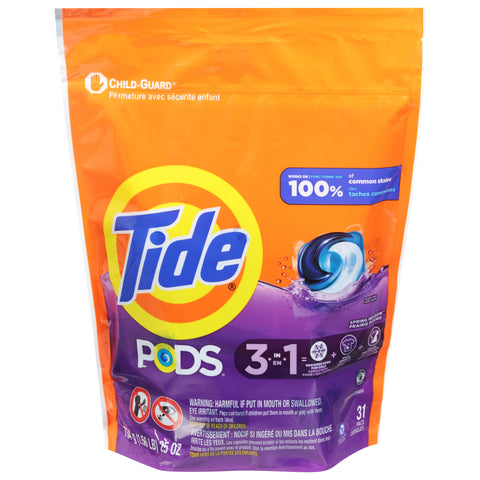 Tide Pods 3-in-1 Spring Meadow Detergent 31 ea - 23 OZ 4 Pack