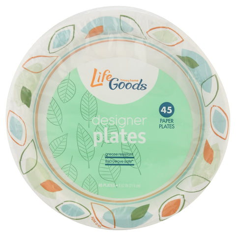 Life Goods 8.62 Inch Designer Paper Plates 45 ea - 45 CT 12 Pack