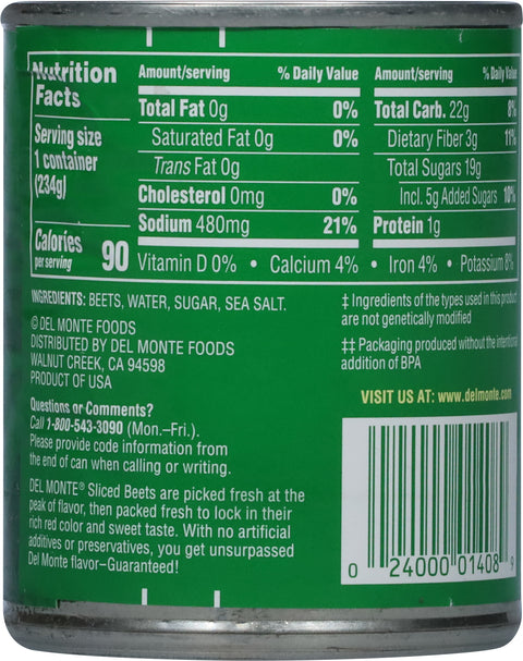 Del Monte Vegetables Fresh Cut Sliced Beets 8.25 OZ