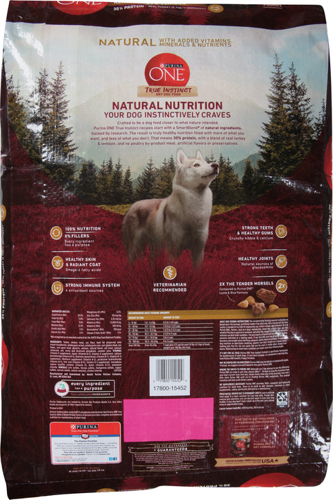 Purina One True Instinct Turkey & Venison Dog Food Dry 15 LB