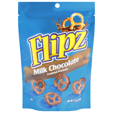Flipz Covered Pretzels Milk Chocolate Pretzels - 7.5 OZ 8 Pack