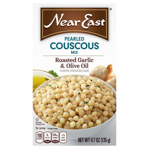 Near East Pearled Roasted Garlic and Olive Oil Couscous Mix - 4.7 OZ 12 Pack