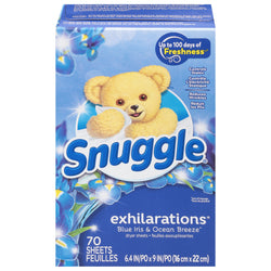 Snuggle Sheets Exhilarations Blue Iris & Ocean Breeze - 70 CT 9 Pack
