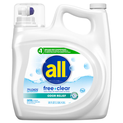 All Free Clear Odor Relief Liquid Detergent  - 141.0 OZ 4 Pack