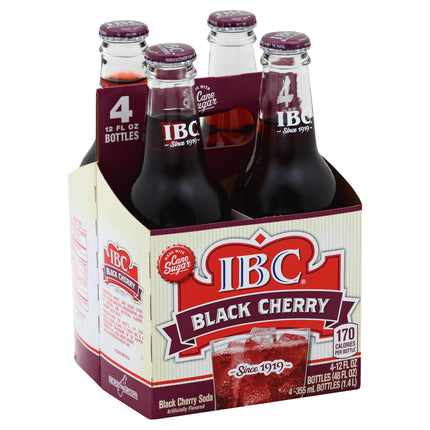 IBC Black Cherry Soda - 12 OZ Bottles 6 Pack of 4 (24 Total)
