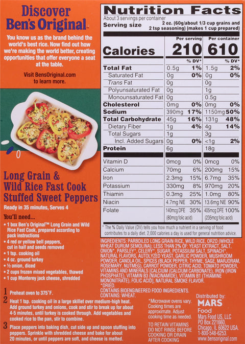 Ben's Original Long Grain & Wild Rice 6.2 OZ